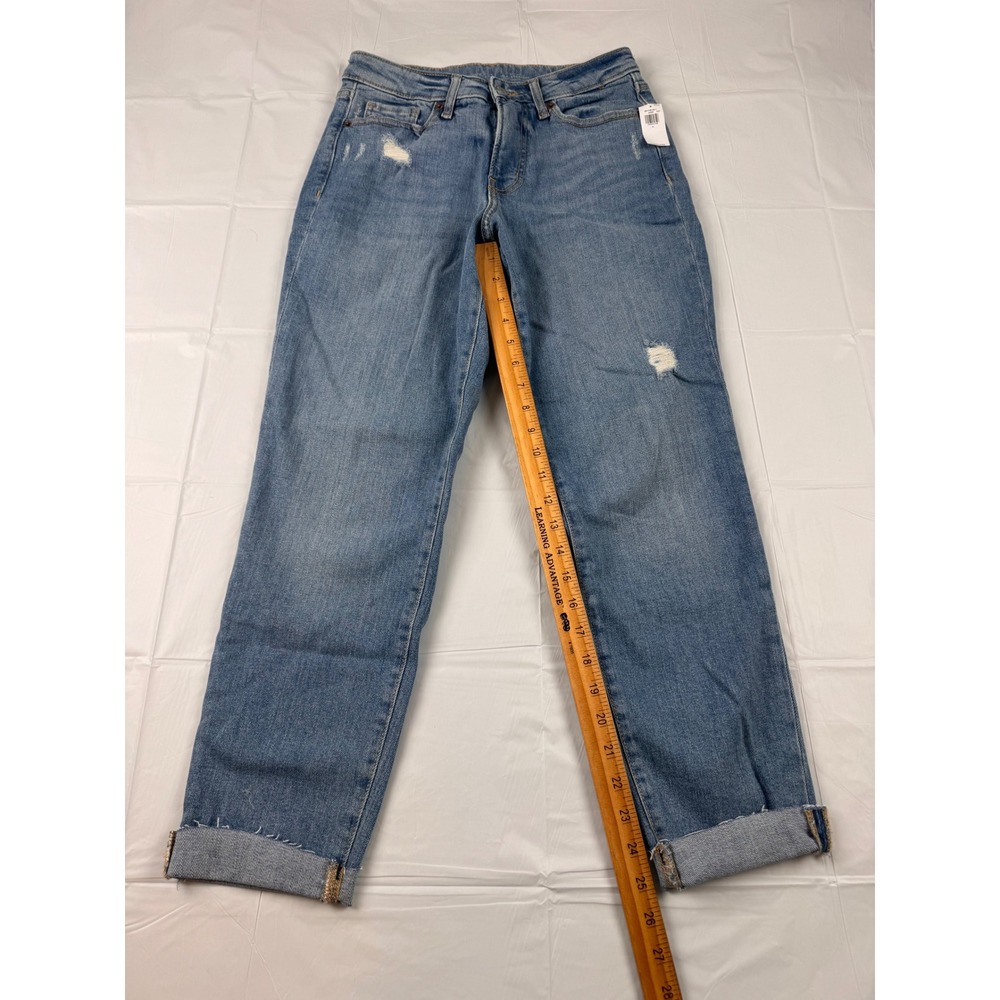 Old Navy OG Straight High‎ Rise Distressed Jeans Medium Wash Size 4 NWT - Picture 3 of 12